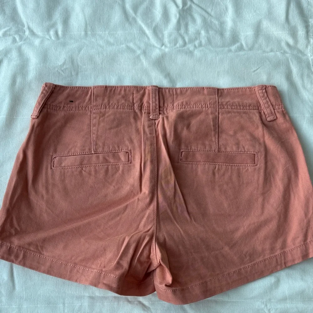 Abercrombie & Fitch Women's Dusty Coral Denim-Style Shorts - Picture 4 of 4
